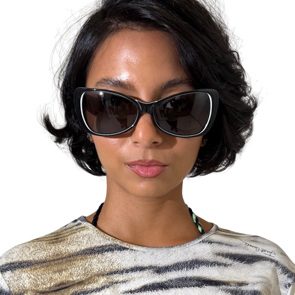 Miss Sixty Y2K Black Cat Eye Sunglasses