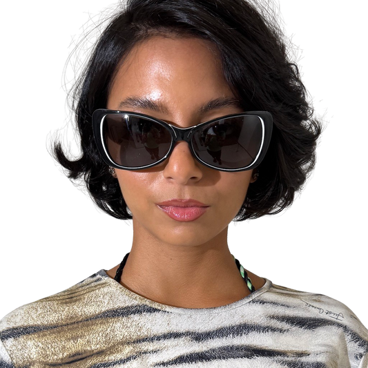 Miss Sixty Y2K Black Cat Eye Sunglasses