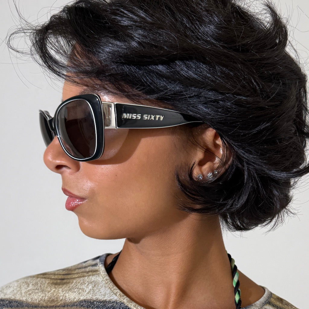 Miss Sixty Y2K Black Cat Eye Sunglasses