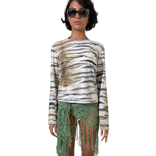 Cavalli Tiger Print Long Sleeve top