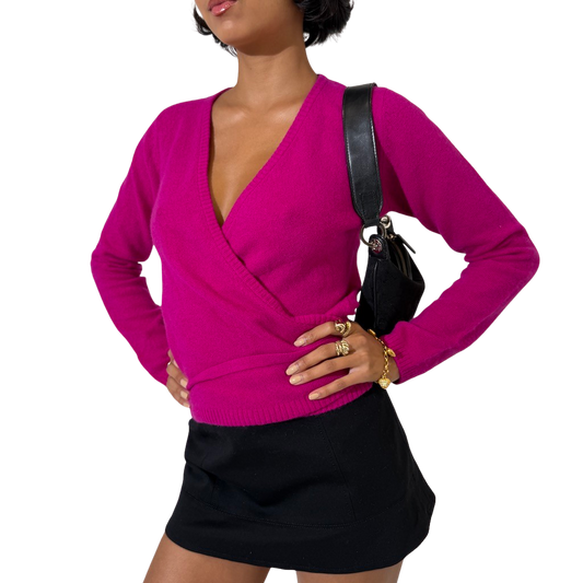 Wool Wrap Hot Fuchsia Cardigan