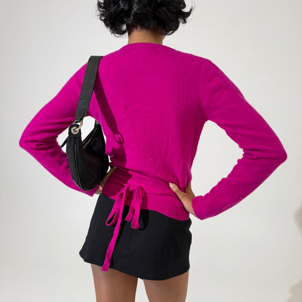Wool Wrap Hot Fuchsia Cardigan - Main Image