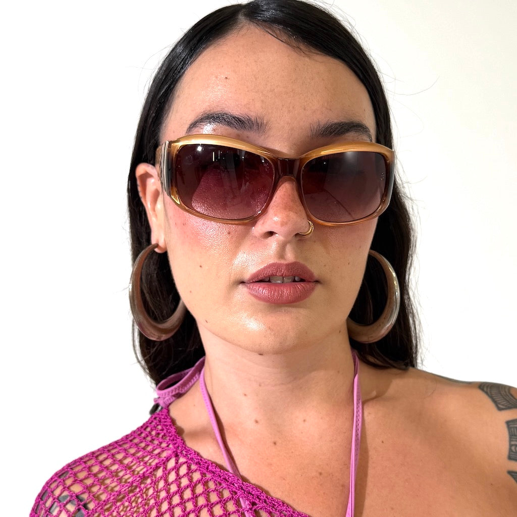 Golden Snake Skater Wrap Vintage Sunglasses