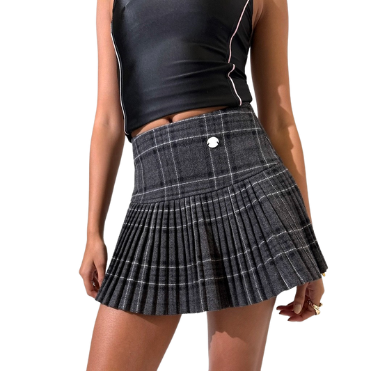 Wool Pleated Mini Skirt