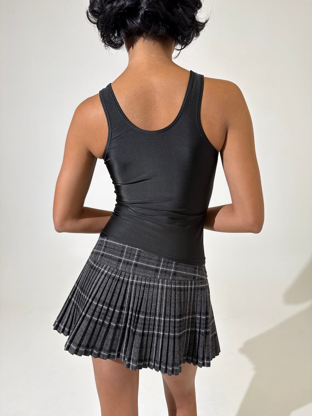 Wool Pleated Mini Skirt