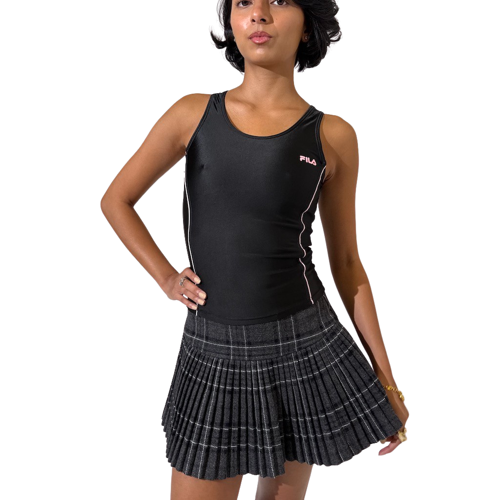 Wool Pleated Mini Skirt
