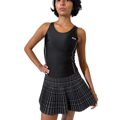 Wool Pleated Mini Skirt