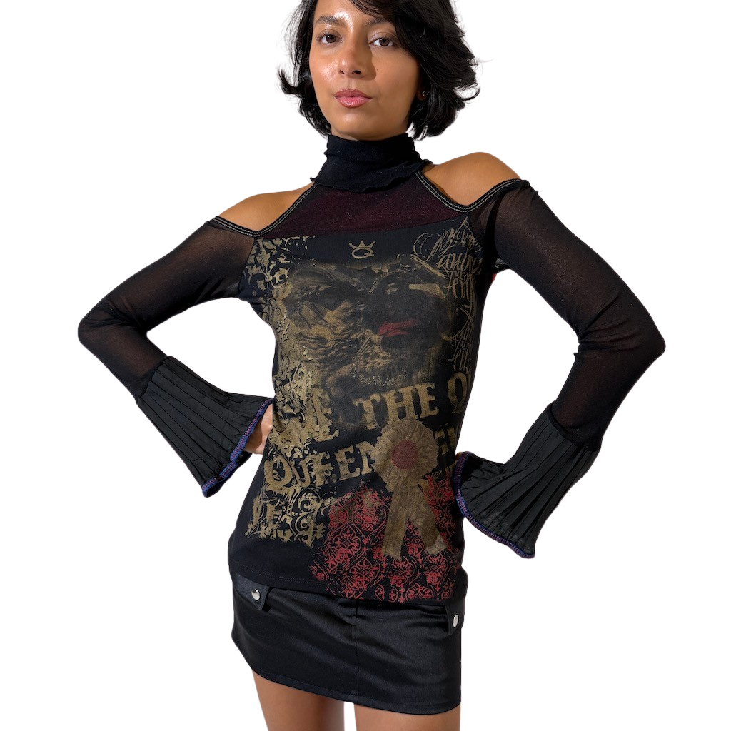 Save The Queen Off Cold Shoulder Top
