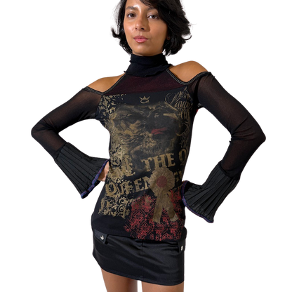 Save The Queen Off Cold Shoulder Top
