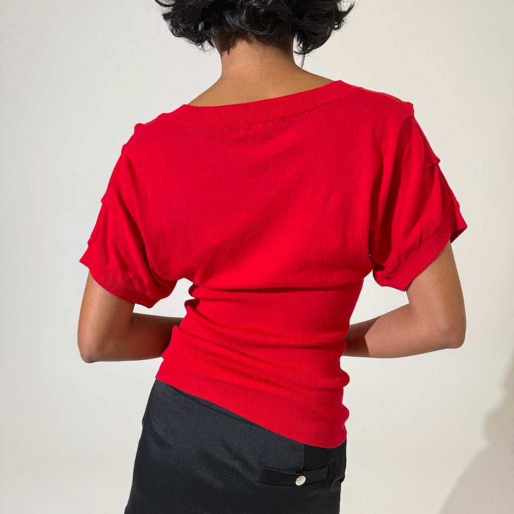 Cherry Batwing Knit