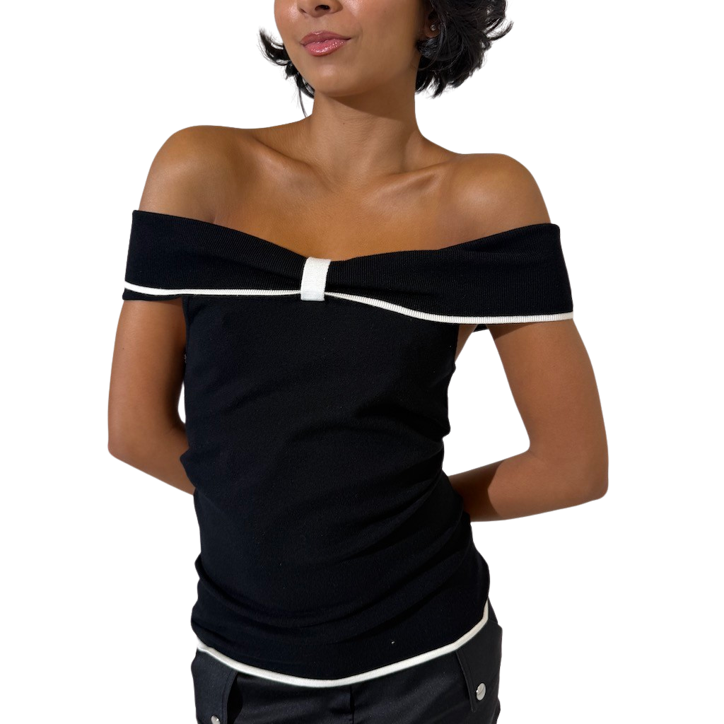 Cutesy Off Shoulder Knit Top