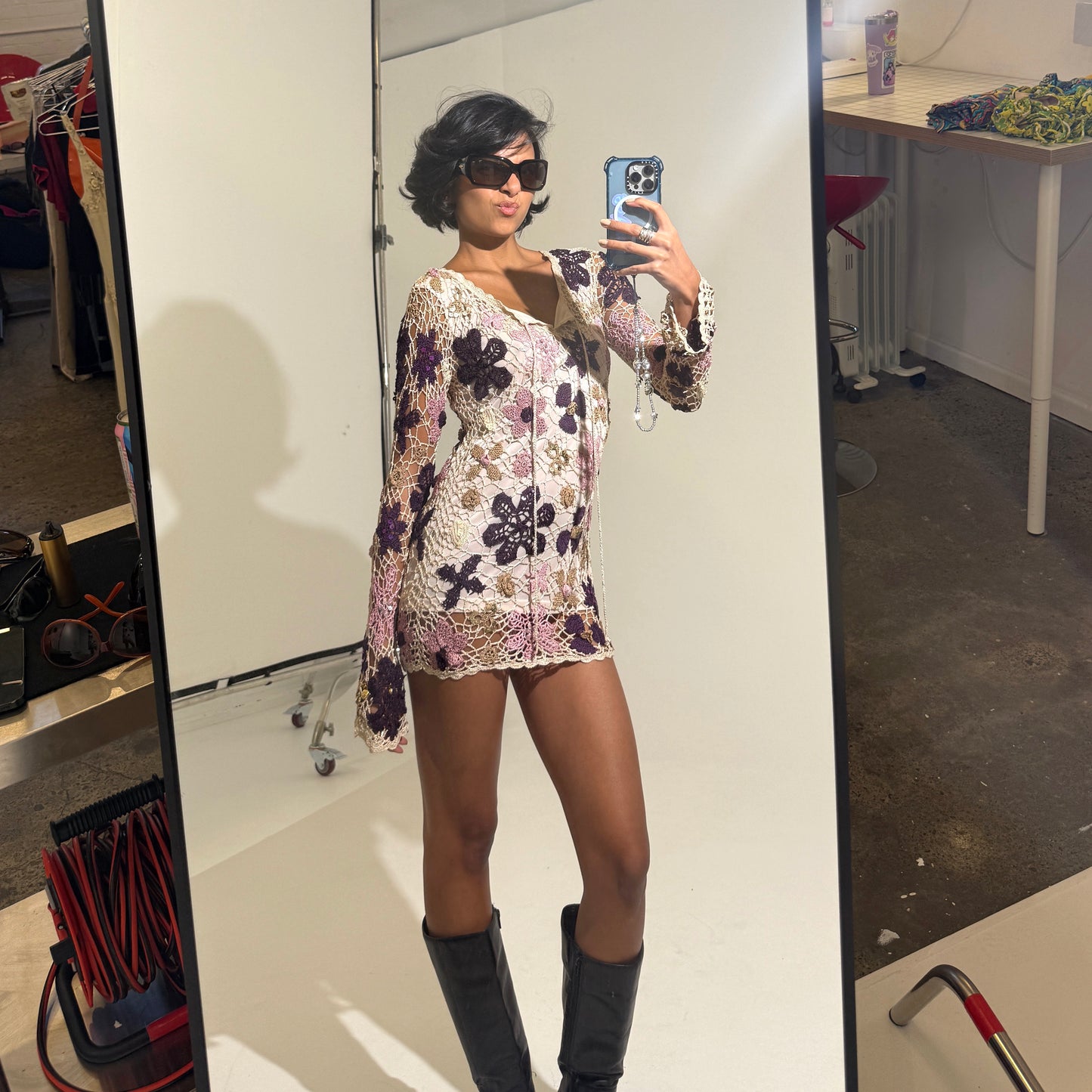 Handmade Festival Crochet Mini Dress