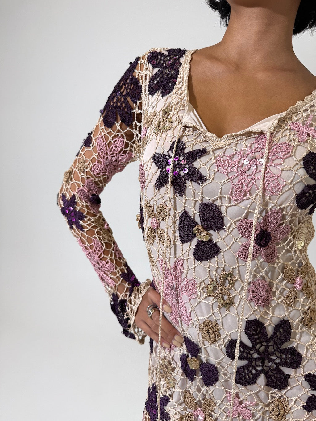 Handmade Festival Crochet Mini Dress