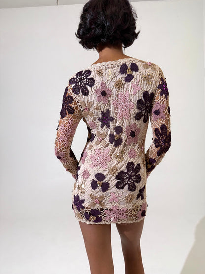 Handmade Festival Crochet Mini Dress