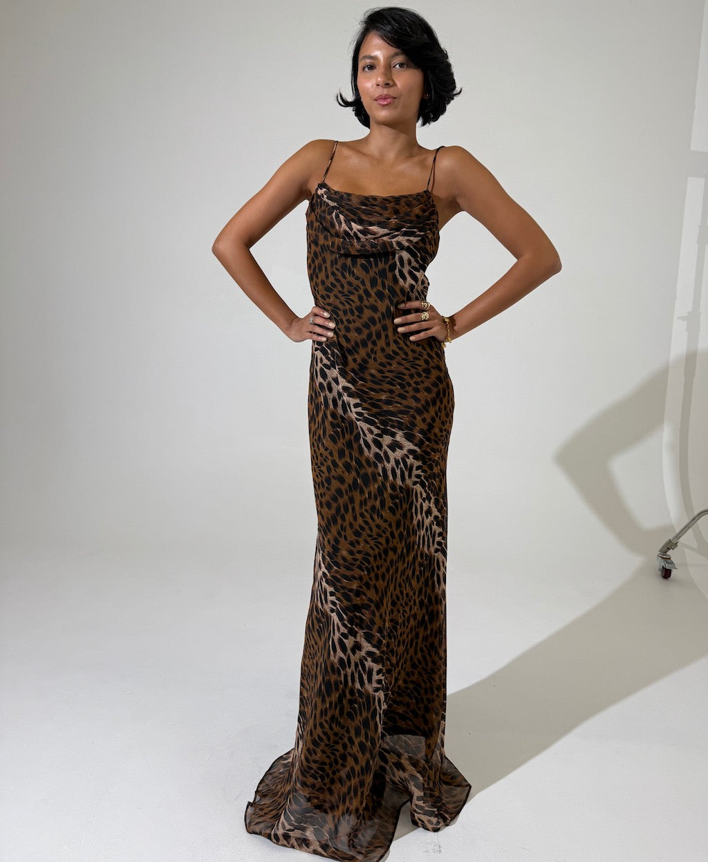 Wild Leopard Chiffon Maxi Dress