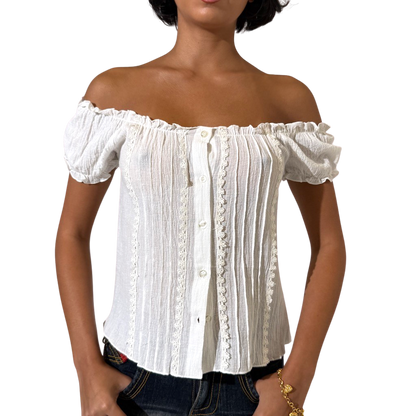 Prairie 90s cotton off Shoulder top