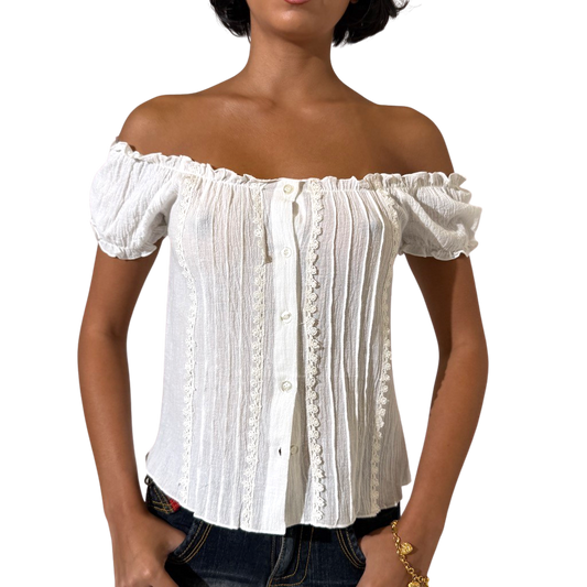 Prairie 90s cotton off Shoulder top