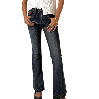 Washed Low Rise Jeans