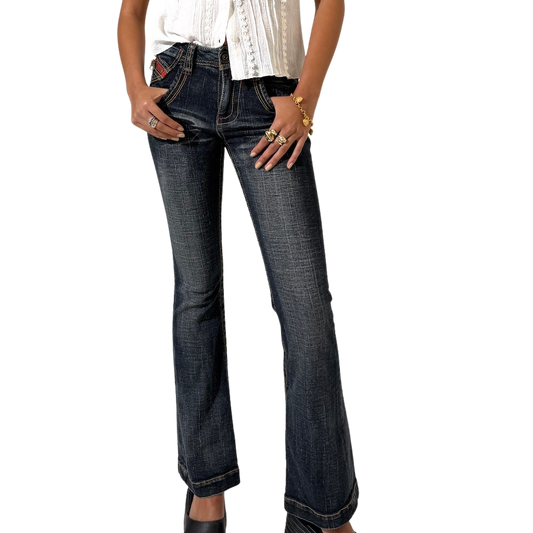 Washed Low Rise Jeans