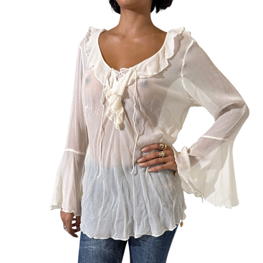 Sheer Pirate Ruffle Shirt