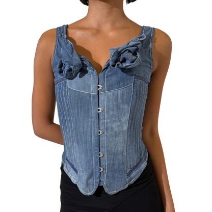Marie Denim Y2K Corset