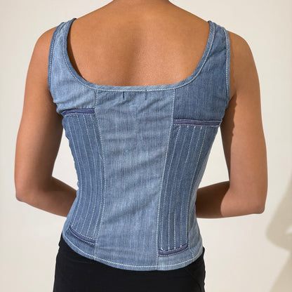 Marie Denim Y2K Corset