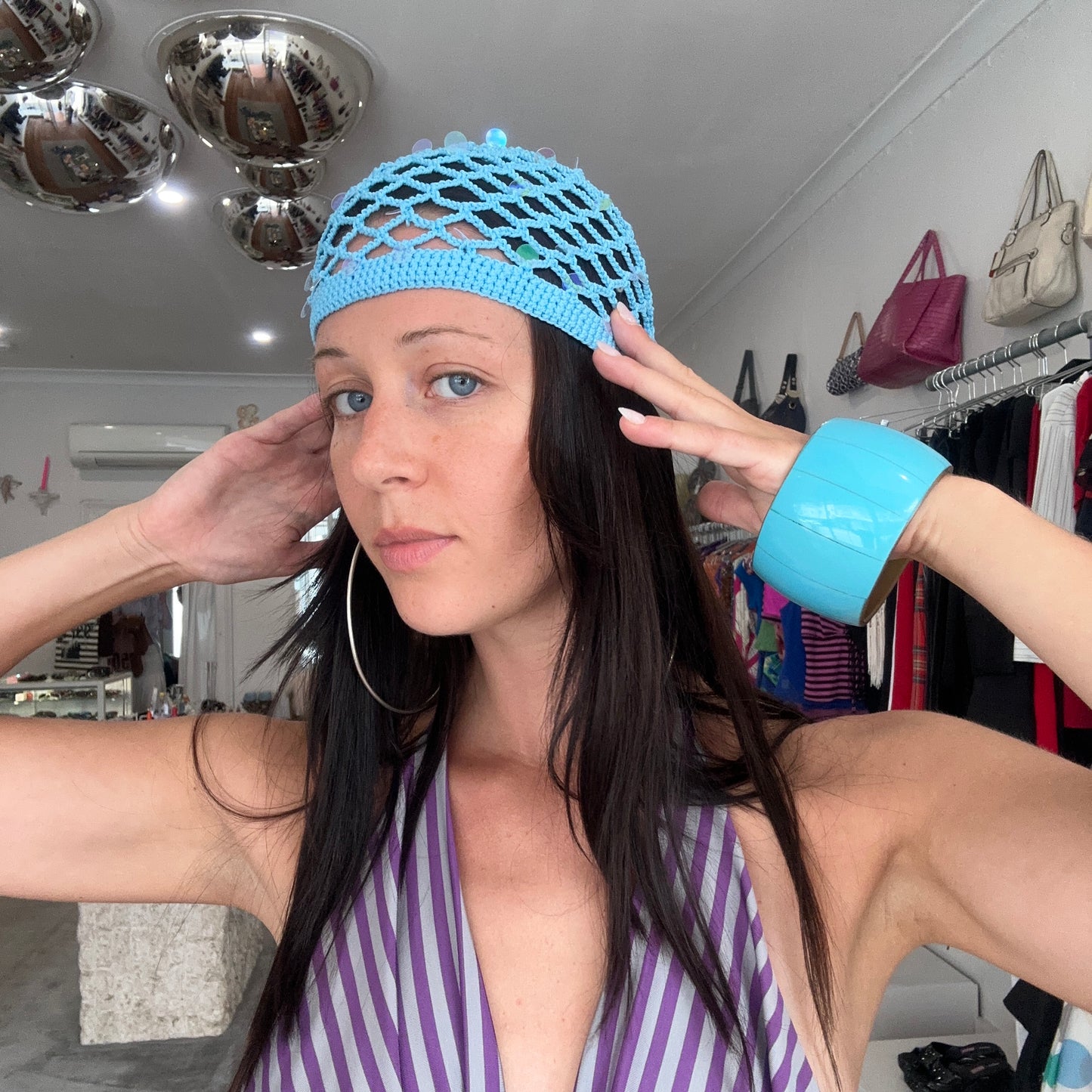 Crochet Baby blue Beanie