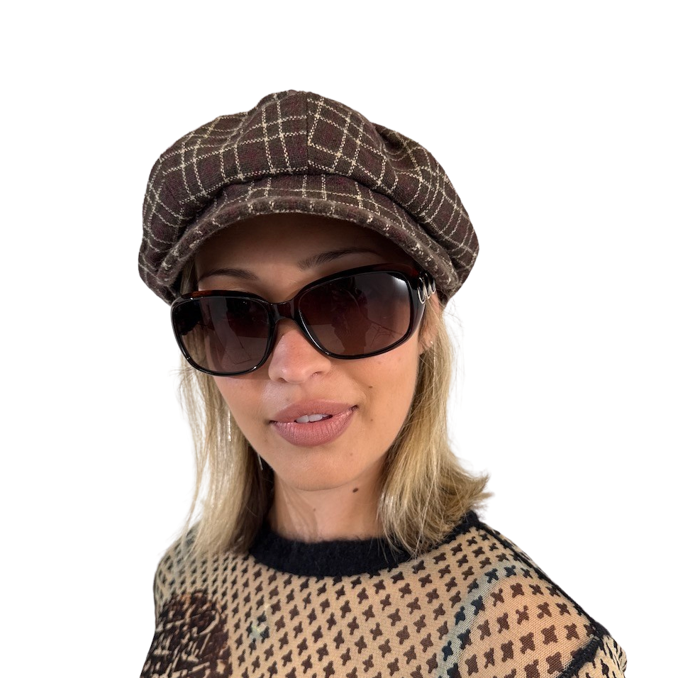 Brown Baker Boy Page Boy Hat