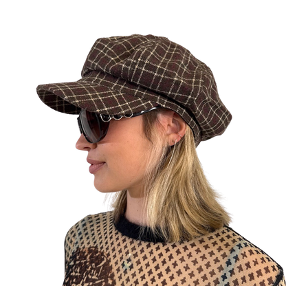 Brown Baker Boy Page Boy Hat