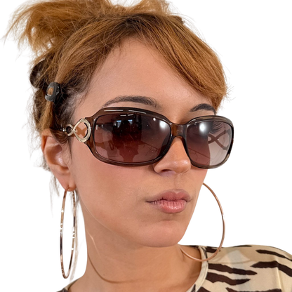 2010s Detailed Brown Sunglasses