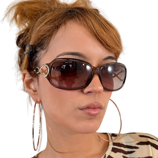 2010s Detailed Brown Sunglasses