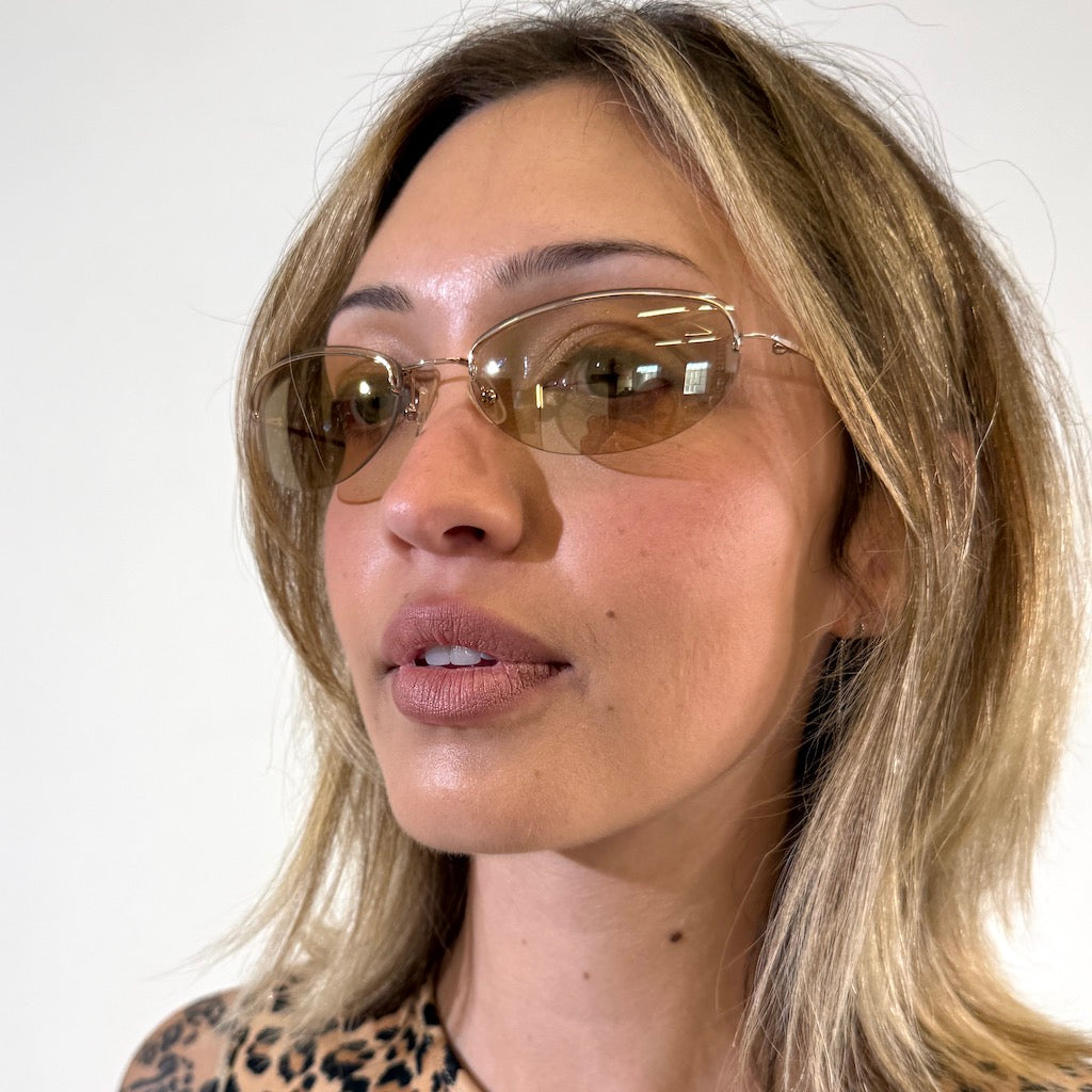 Frameless Stefanel Clear Round Sunglasses