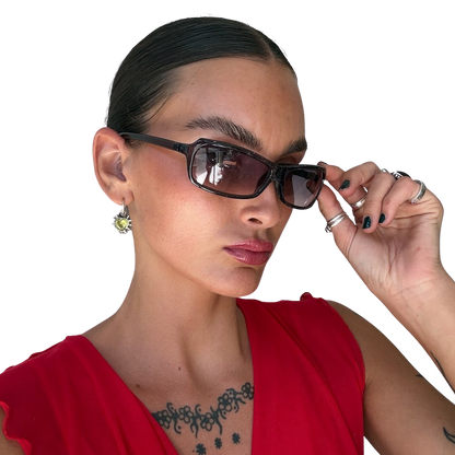2000s Charcoal Skater Wrap Sunglasses