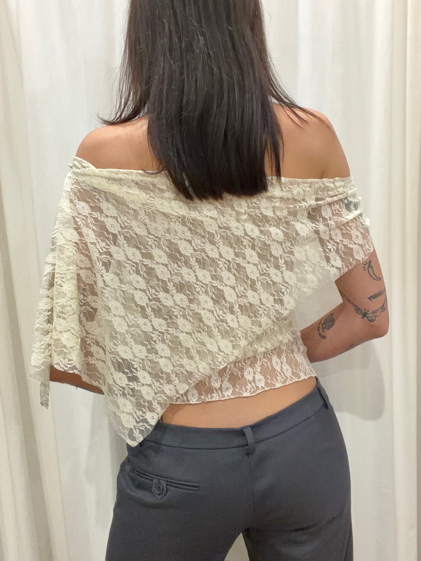 Lace Draped Top - White