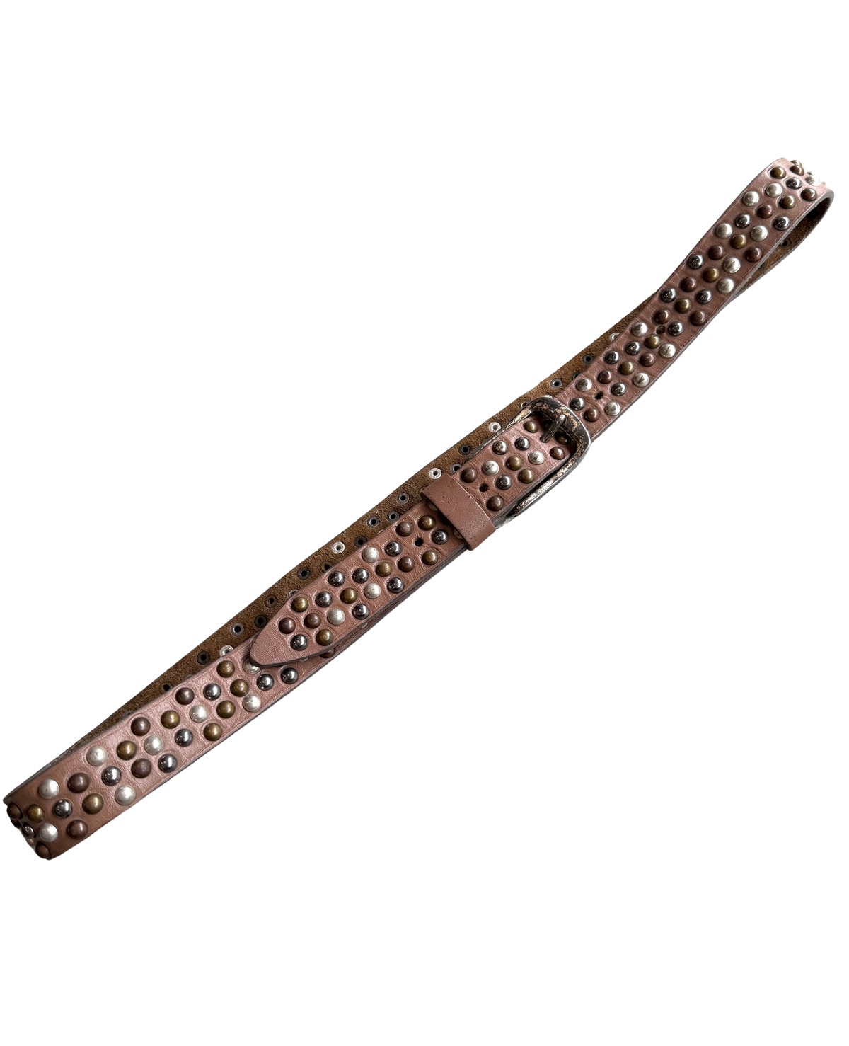 Studded Brown Leather Belt