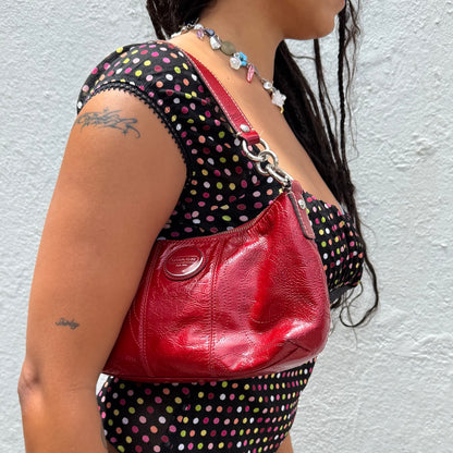 Cherry Patent Coach Bag