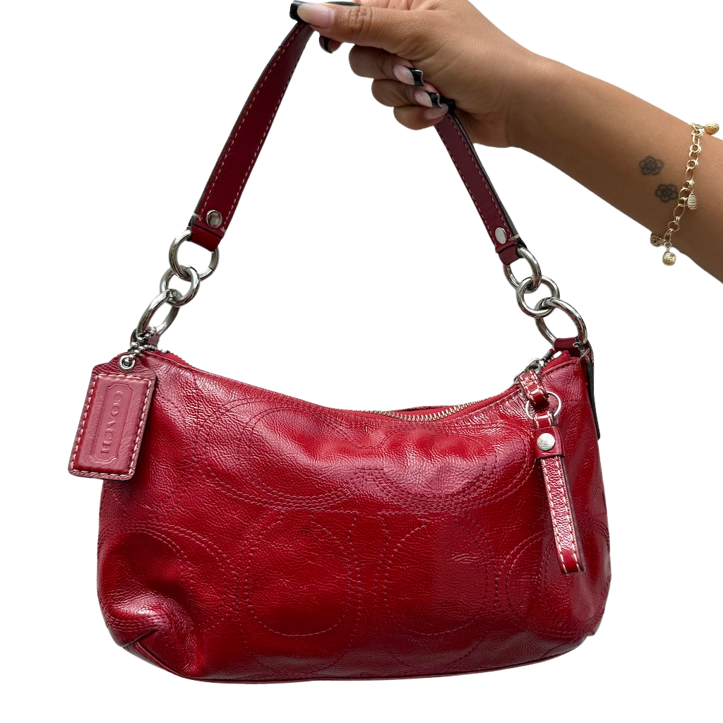 Cherry Patent Coach Bag
