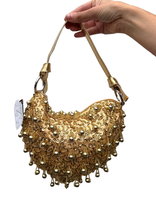 Valentina Gold Sequin Heart Bag