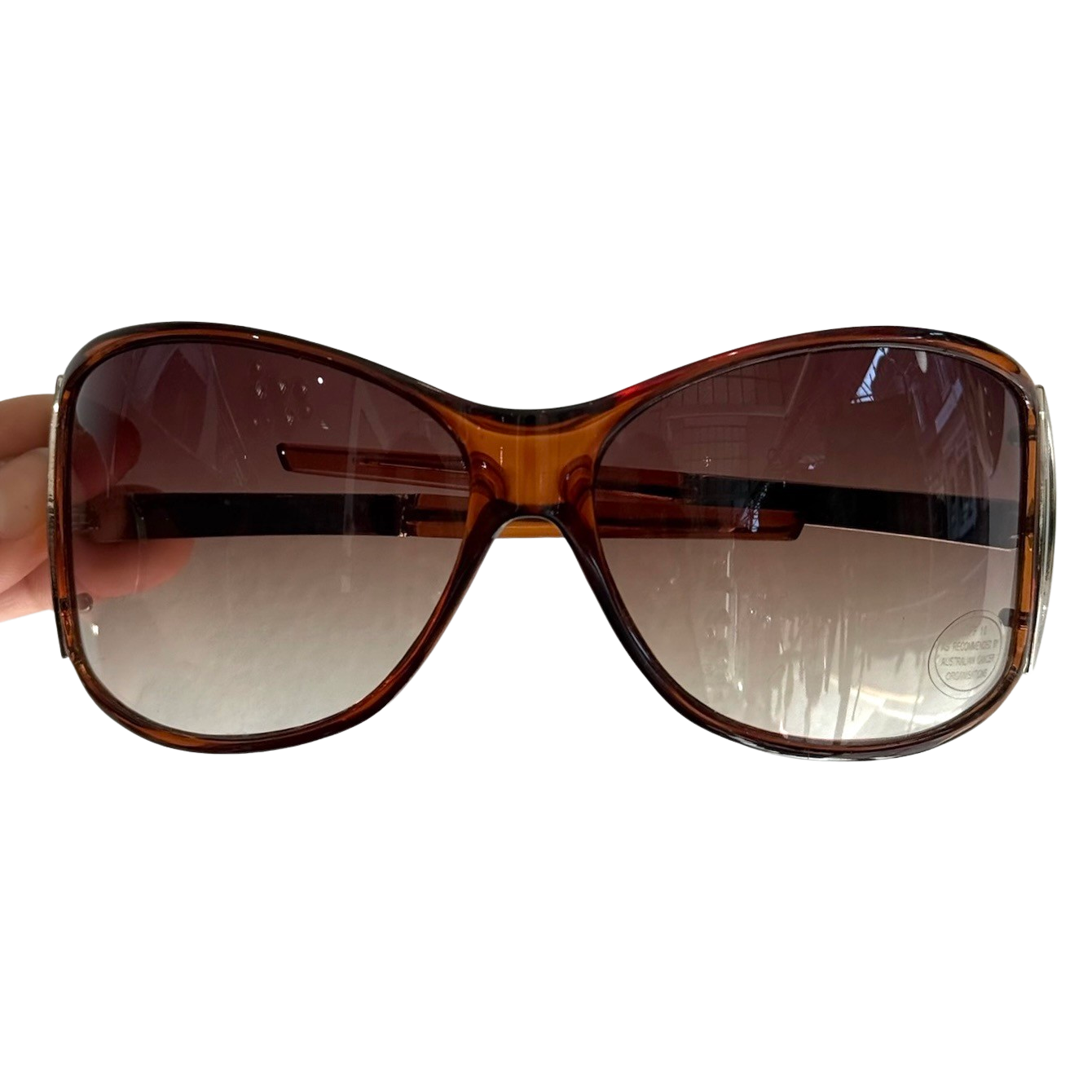Glam Brown Wrap Vintage Sunglasses