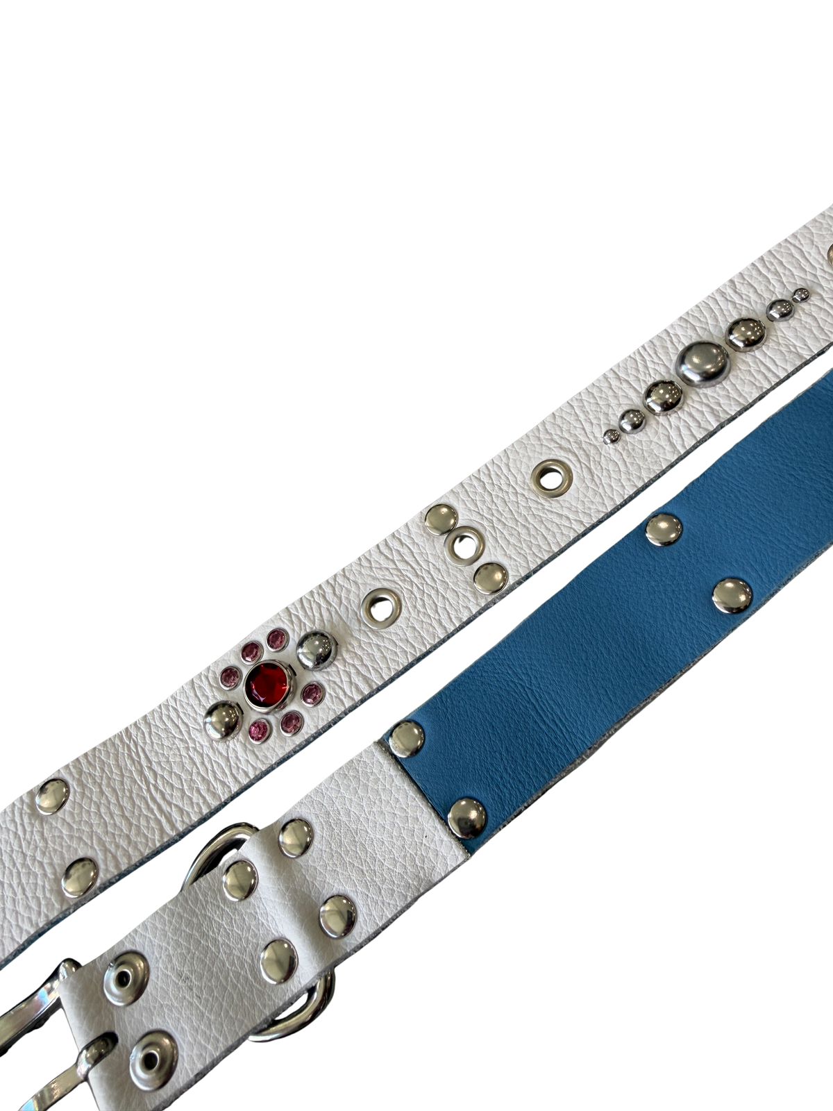 White Studded Pattern Belt