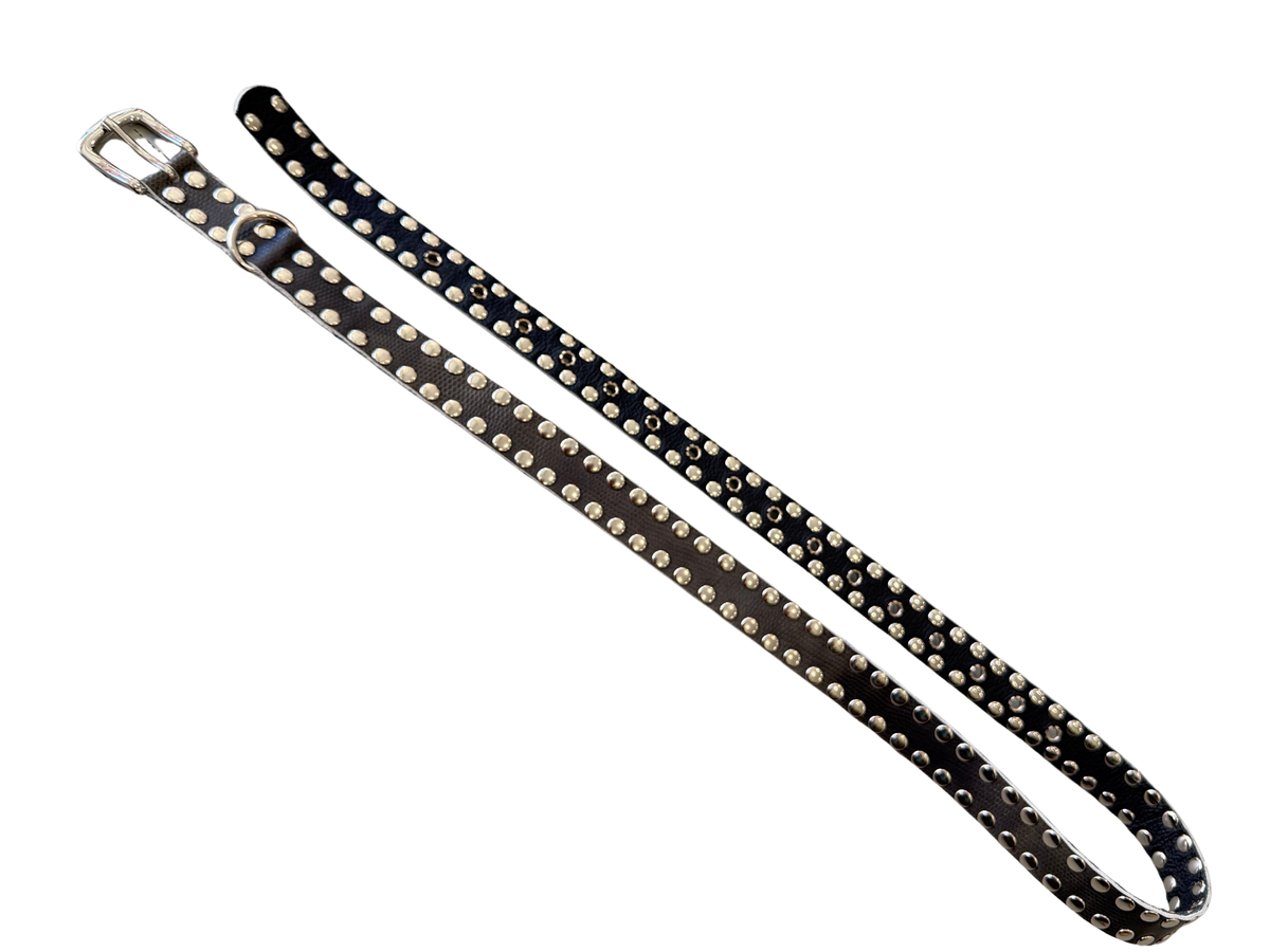 Black Snake Embossed Studded Border Belt