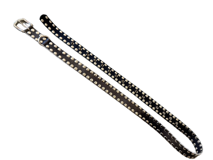 Black Snake Embossed Studded Border Belt
