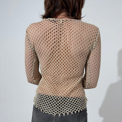 Beige 2000's Net Festival Top