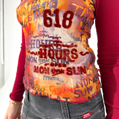 Cop Copine Warm Tone Mesh Top