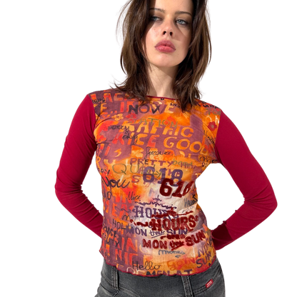 Cop Copine Warm Tone Mesh Top