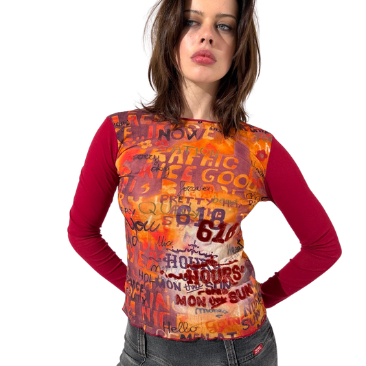 Cop Copine Warm Tone Mesh Top