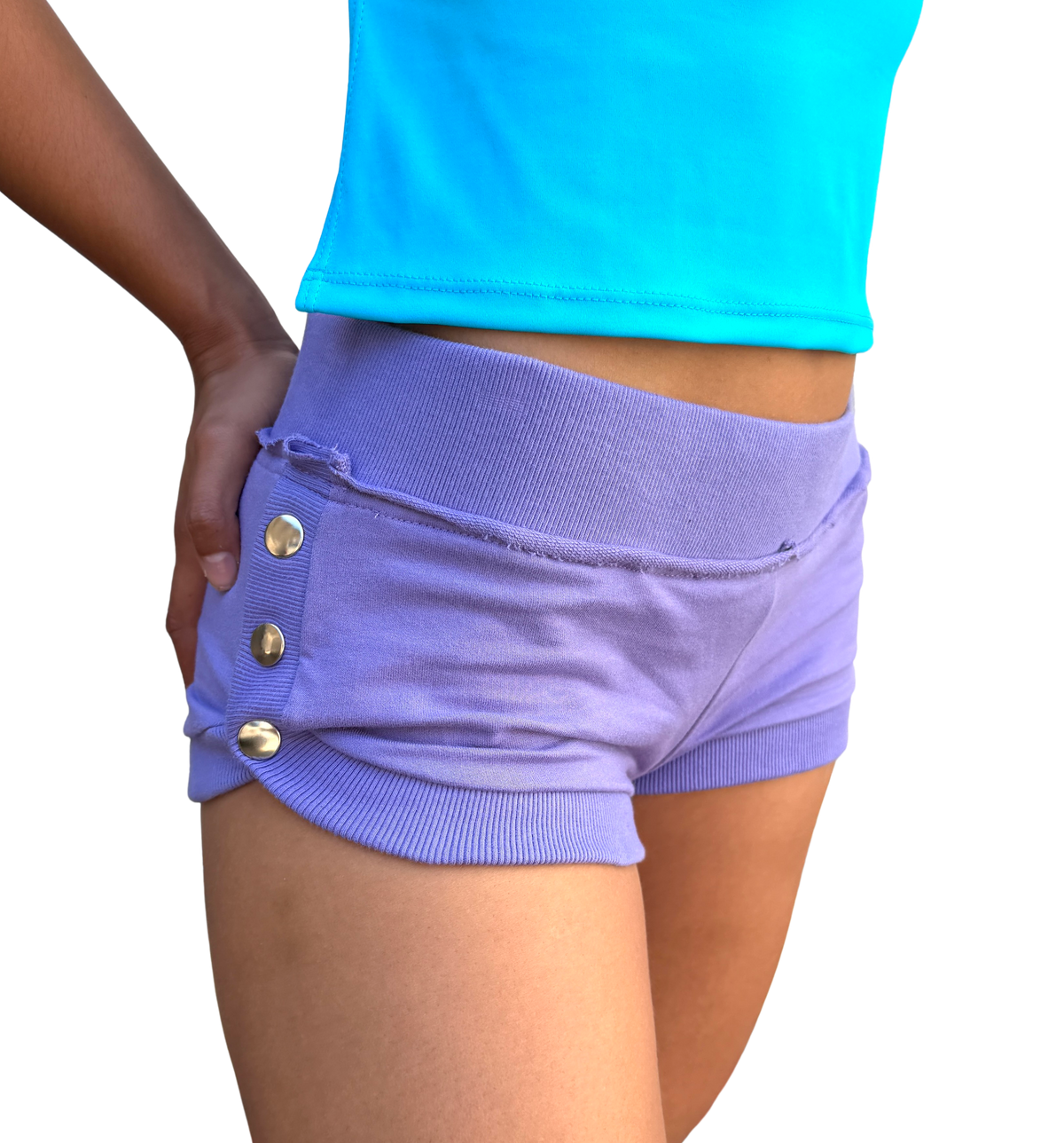 Grape Snap Sides Short Shorts