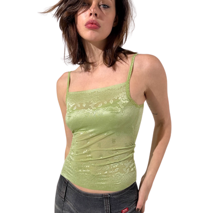 Garden Flower Stretch Lace Cami