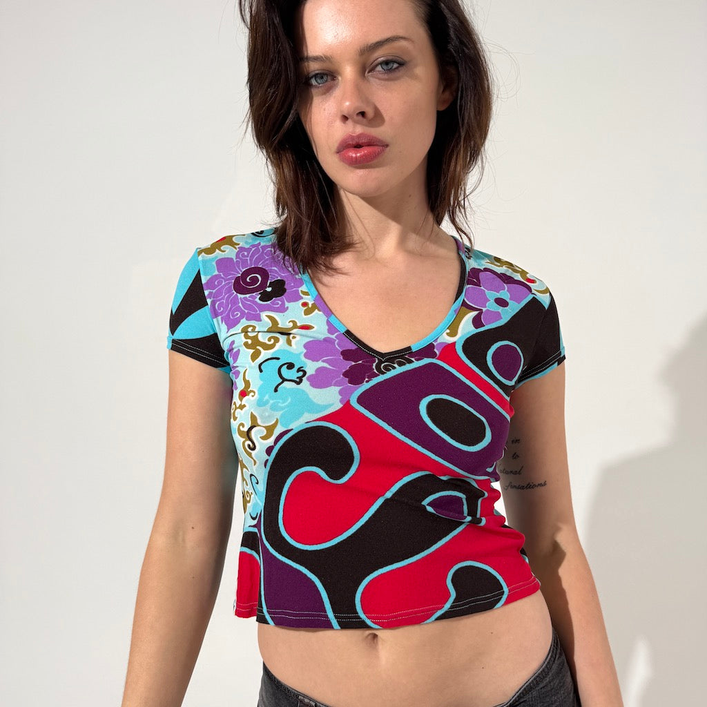 Morgan De Toi 70's Psychedelic Baby Tee