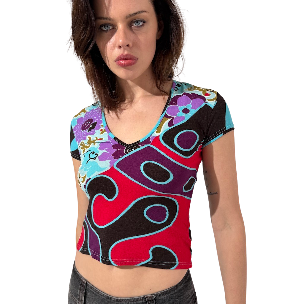 Morgan De Toi 70's Psychedelic Baby Tee